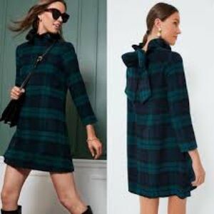 Tuckernuck Daphne Plaid Wool Blend Blackwatch Swing Dress Size M